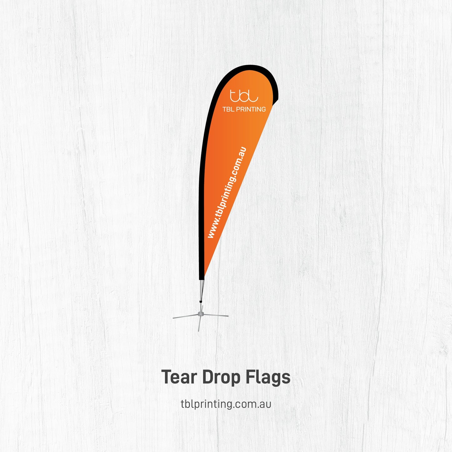 2.2m Tear Drop Flag - Single Sided